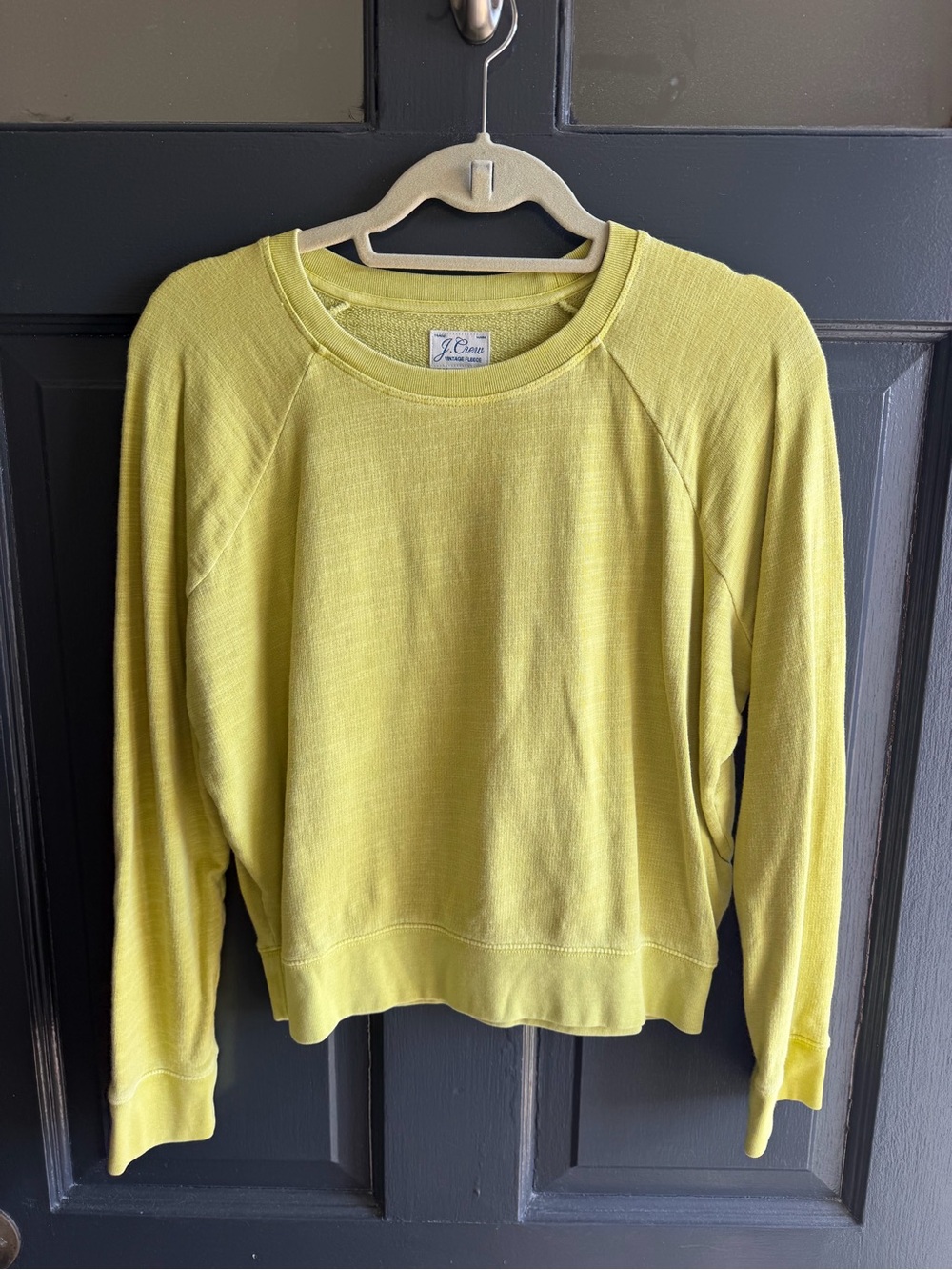 J. Crew Lime Yellow Lightweight Crewneck Sweatshirt